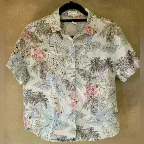 C&C California | Linen Button Down  Hawaiian Shirt, Size XS - Picture 1 of 5